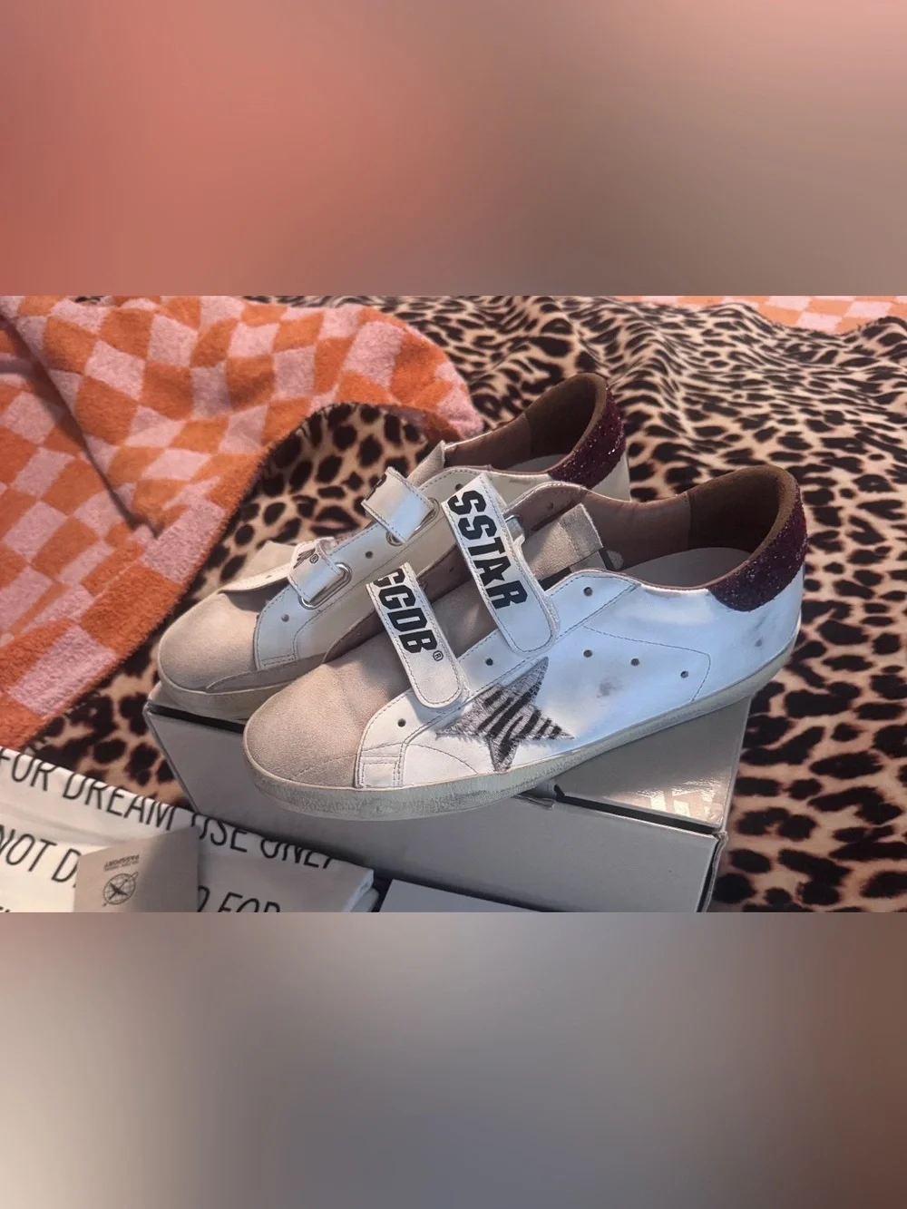 Golden Goose Super Women’s Old Skool White Glitter Women's Shoe Euro Size 40 NIB
